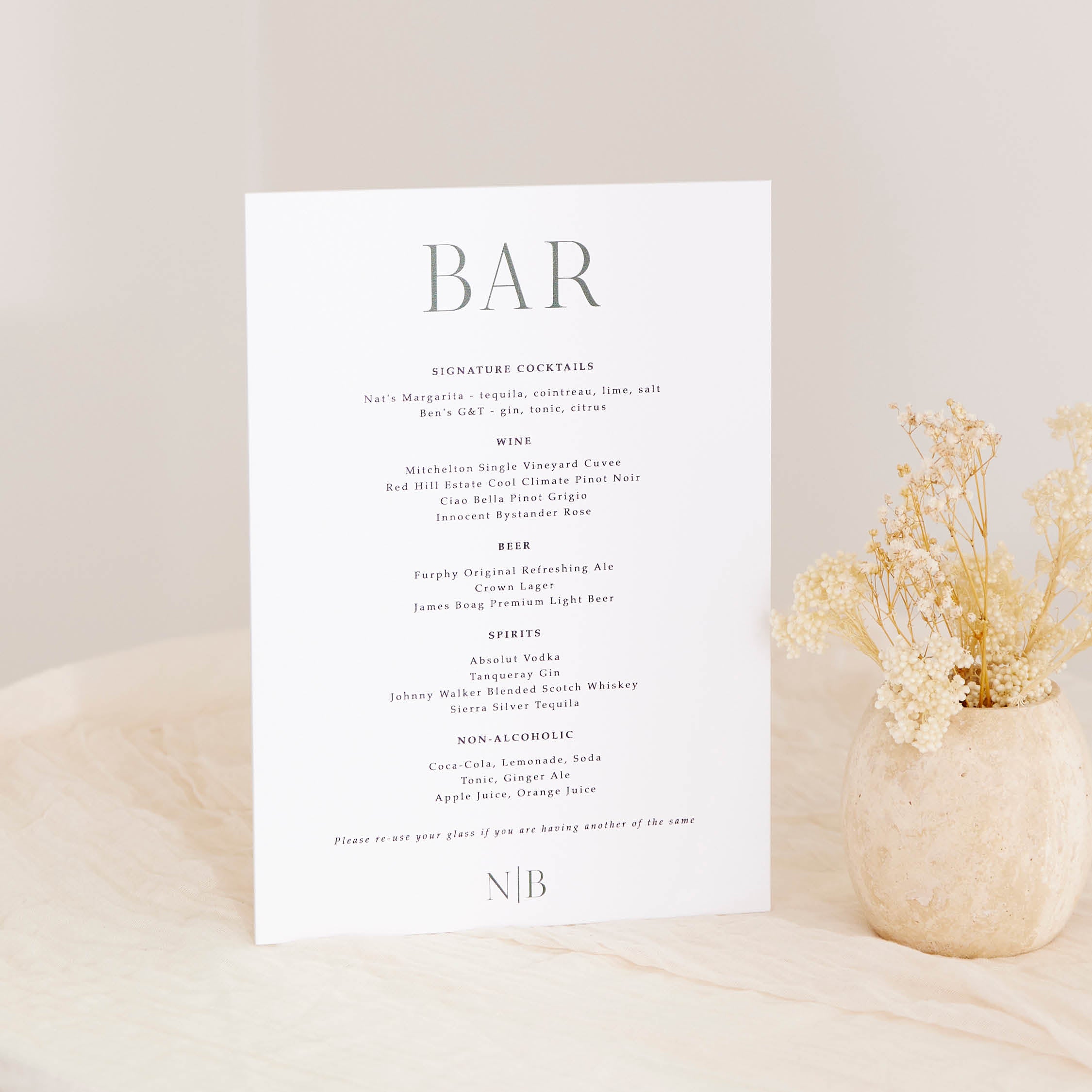 Table Signs – Sea and Paper Creative Studio