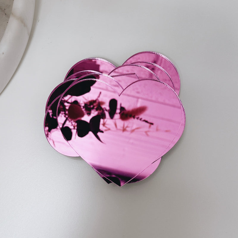 Acrylic Mirror Pink Heart Blanks