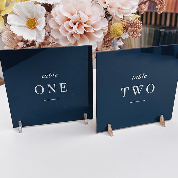 *SALE* Acrylic Table Numbers - Navy Blue, Set of 2