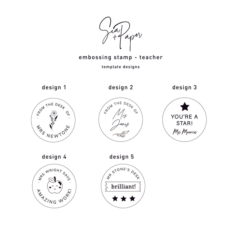 Custom Teacher Embossing Stamp