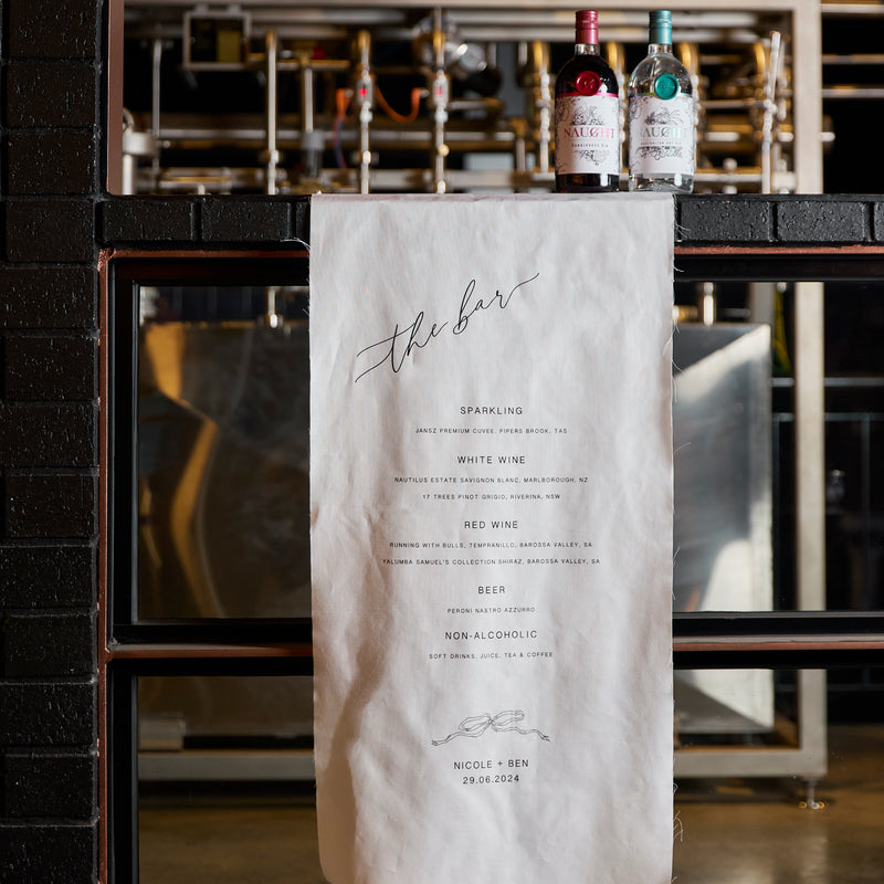 Fabric Signage - Bar Menu