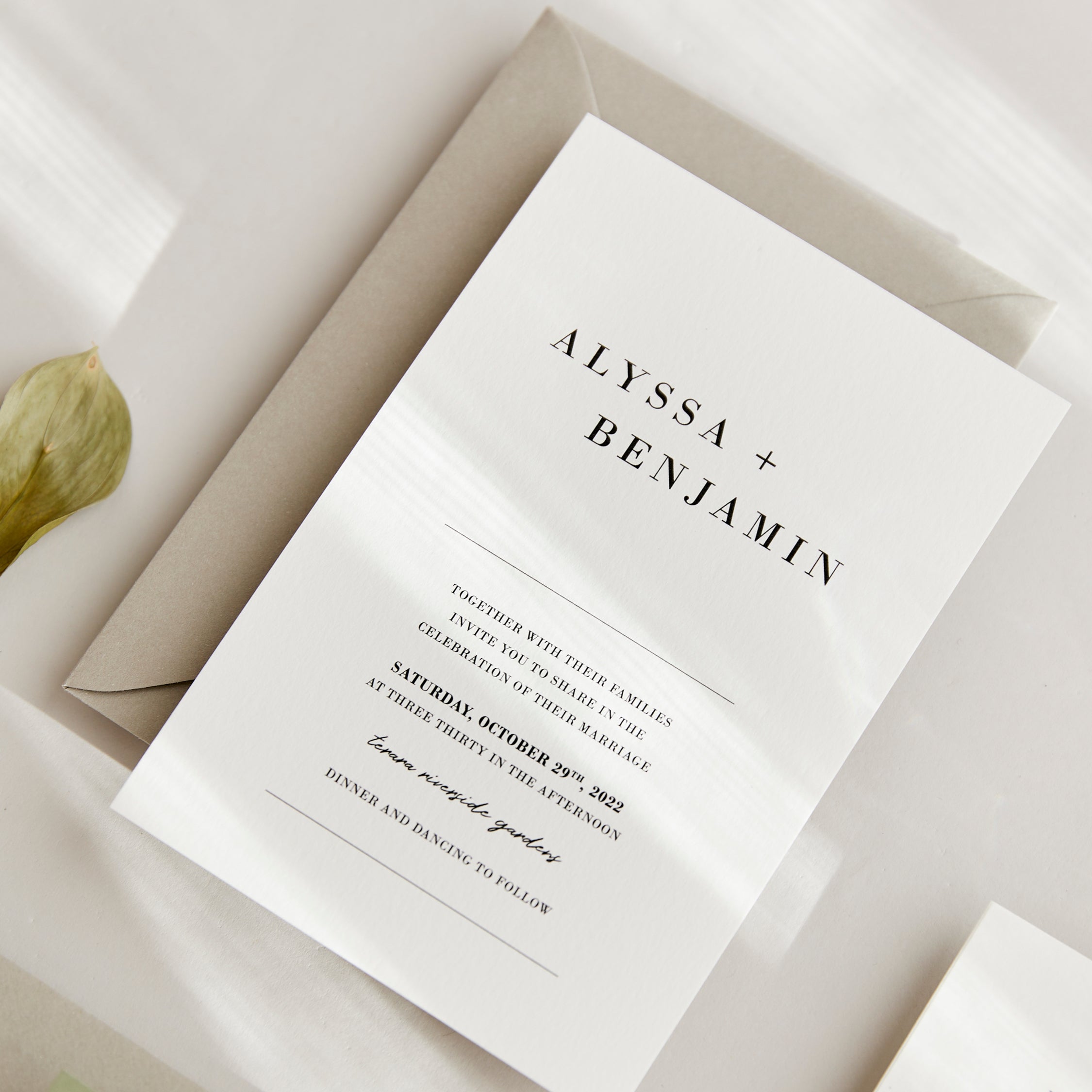 Linear - Wedding Invitation & Envelope – Sea and Paper Creative Studio