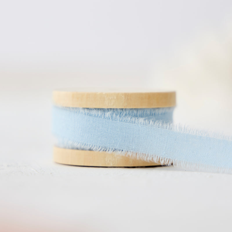 Linen Ribbon Roll - Soft Blue