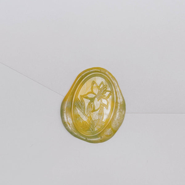 Wax Sealing Stamp - Lily Oval