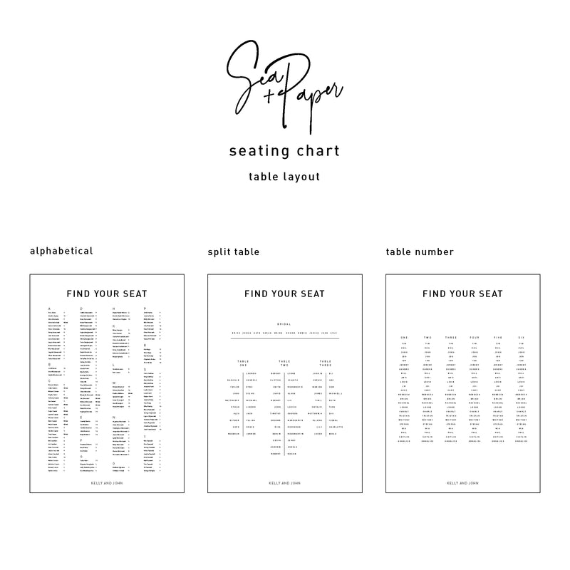 Fabric Seating Chart