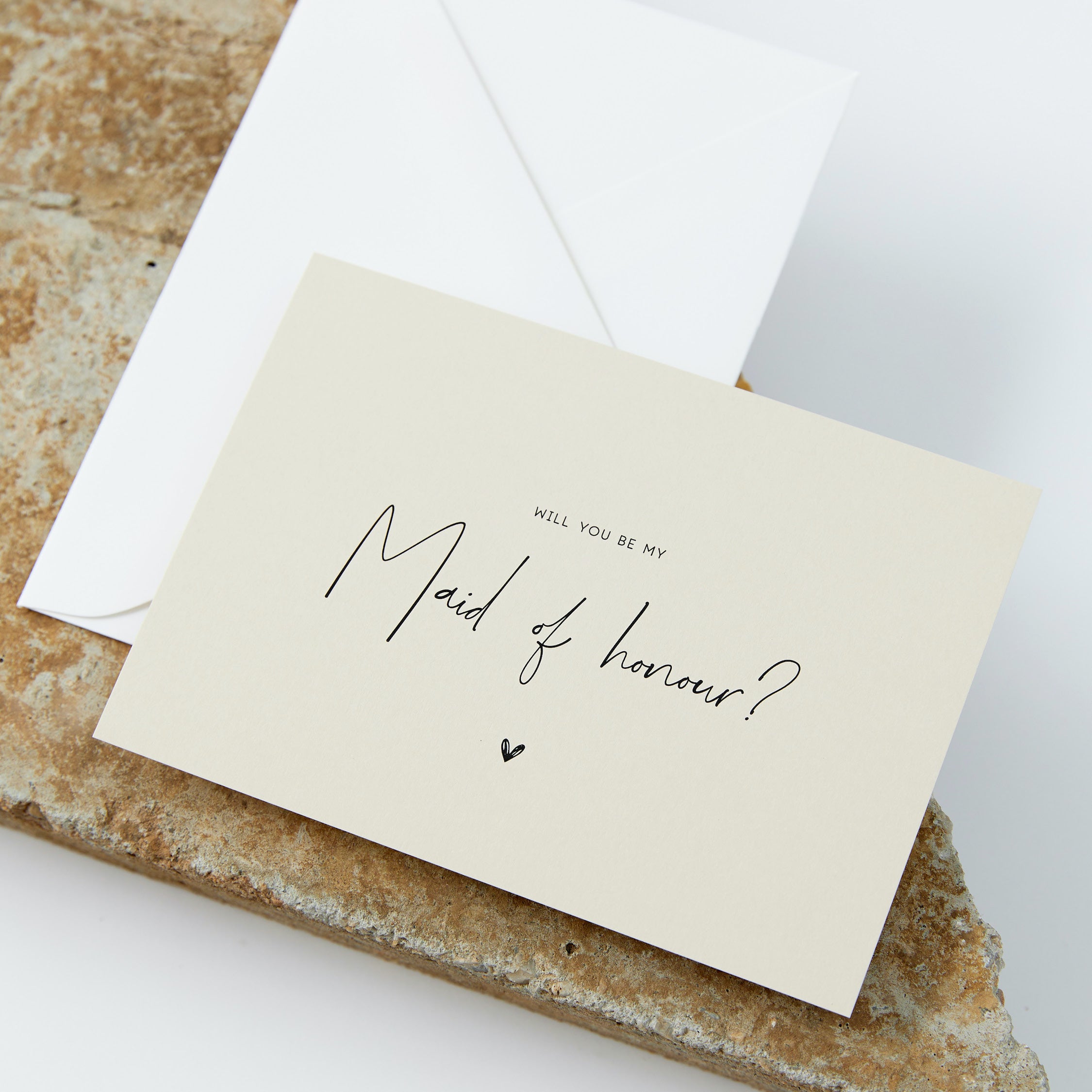 Maid Of Honour Proposal Card - Bisque – Sea and Paper Creative Studio