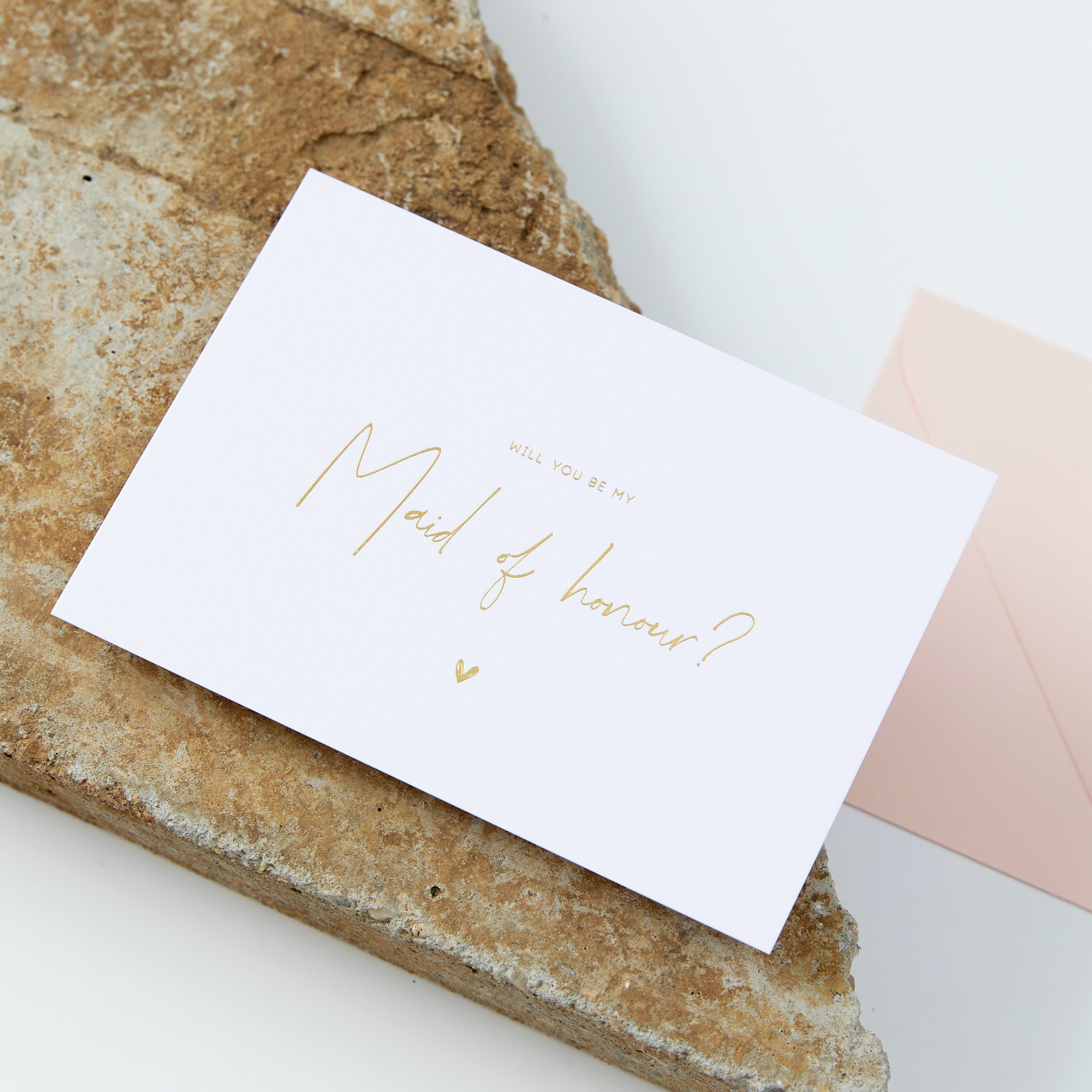 Maid Of Honour Proposal Card - Gold Foil & White – Sea and Paper ...